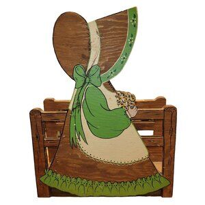 Vintage 70's Wooden Holly Hobbie Napkin Holder 10x8x3 Retro Excellent Used
